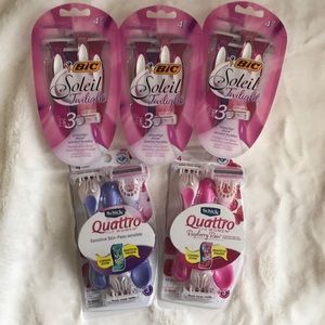 Schick Quattro and Bic Soleil Disposal razors Set